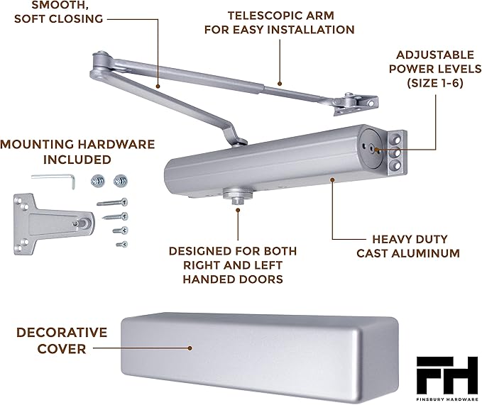 Finsbury Commercial Door Closer Automatic Heavy Duty High Traffic Adjustable - Image 5
