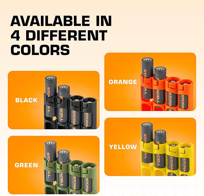 AA Battery Storage Caddy by Storacell, Holds 4 Batteries - Image 6