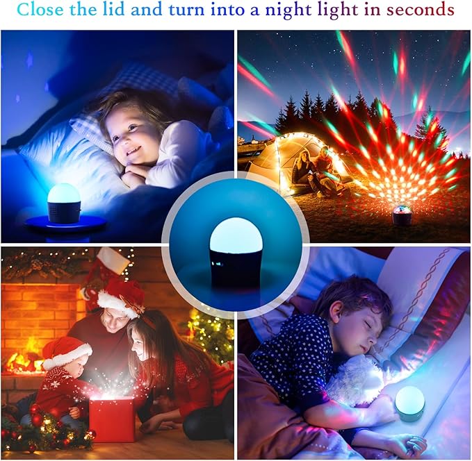 2-Pack Wiwreenm Mini Disco Ball Sound Activated Night Lights Projector - Image 5