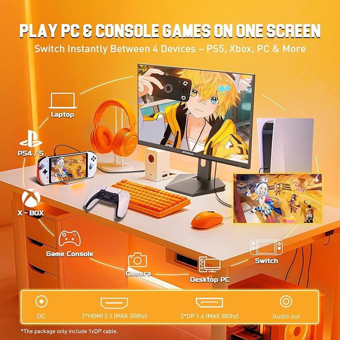 SANSUI 27 inch 1440p 300Hz 240Hz Gaming Monitor, WQHD Fast IPS 1ms Computer - Image 4