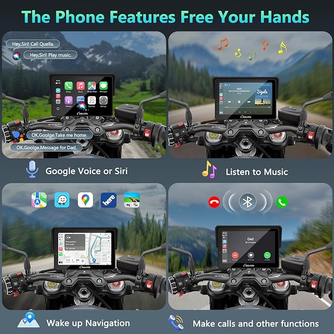 CARPURIDE W502BS PRO for BMW Motorcycle CarPlay & Android Auto Dual Bluetooth - Image 7