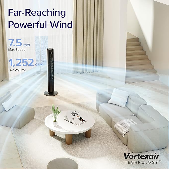 LEVOIT Smart 42 inch Tower Fan for Bedroom, DC motor, Oscillating - Image 2
