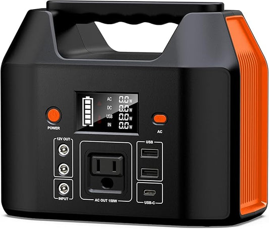SinKeu 150W Power Bank Station, 122.8Wh/38400mAh LiFePO4 Battery, Solar by SinKeu