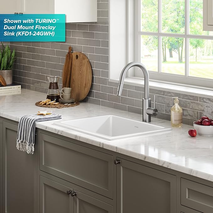 Kraus Oletto Spot Free Stainless Steel Dual Function Kitchen Faucets - Image 12