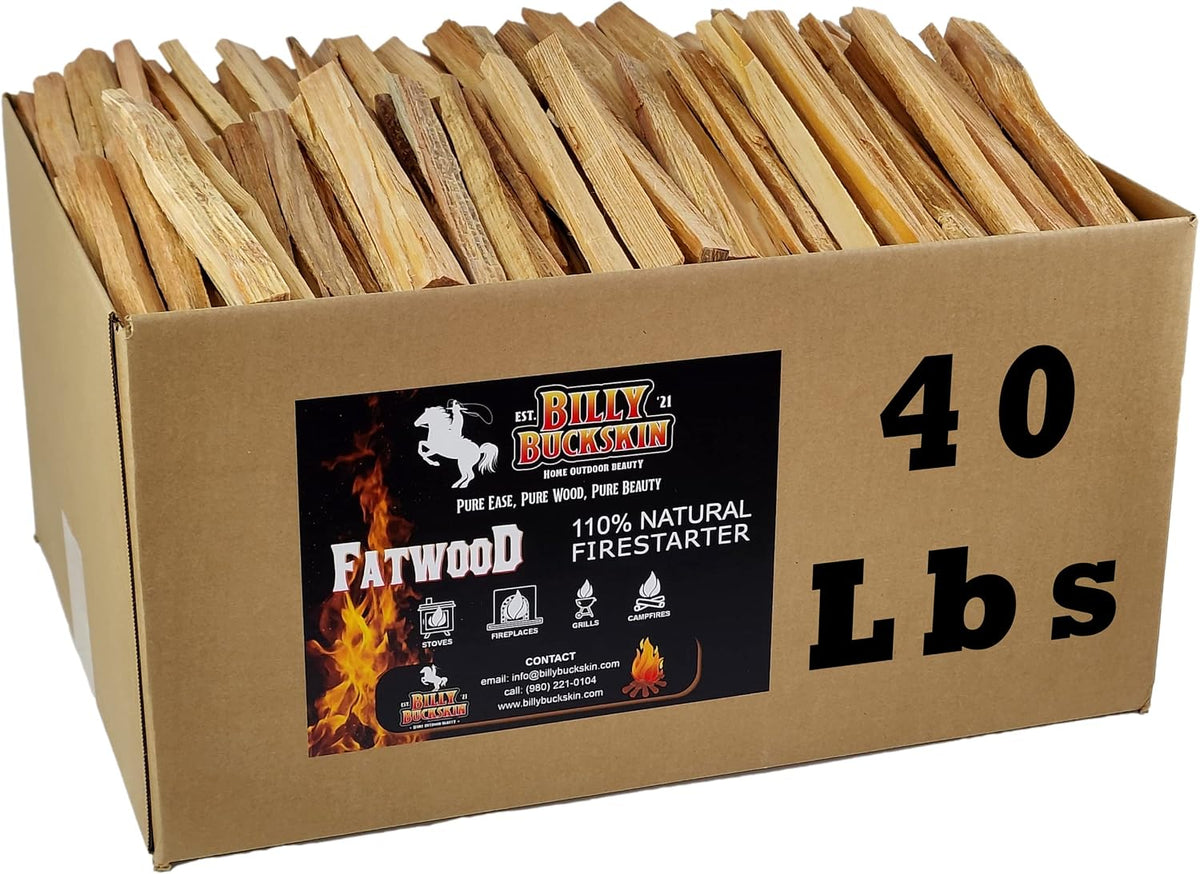 40lb Fatwood Fire Starter Sticks | 100% Natural Fire Starters