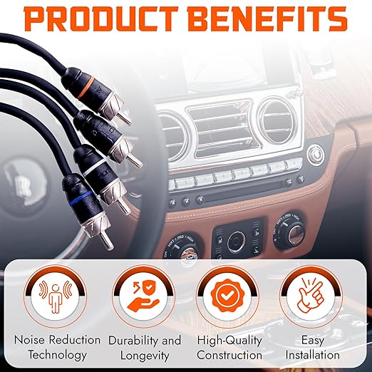 Elite Audio Premium Series 15ft. 4-Channel Car Audio RCA Cable – Double Shielded - Image 5