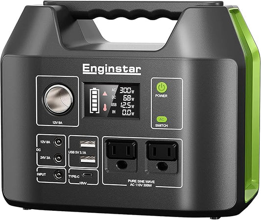 EnginStar Solar Generator, 300W Portable Power Station, 296Wh Lithium Battery by ENGINSTAR