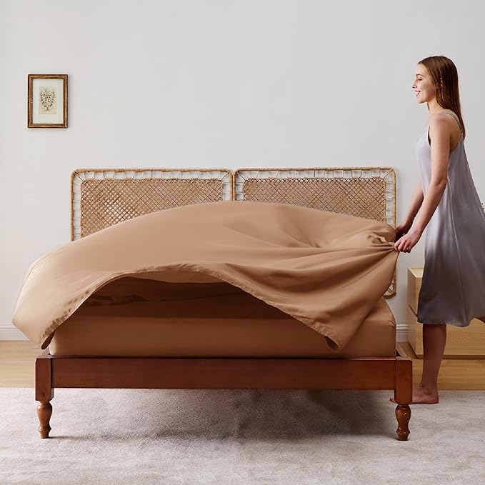 Bedsure Queen Sheet Set, Rayon Derived from Bamboo, Cooling Sheets, Breathable - Image 4