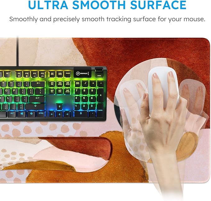 iCasso Desk Mat, Gaming Mouse Pad Wrist Support Set, 4in1 XXL Large Mousepad + - Image 4