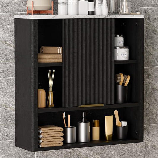 Bathroom Wall Cabinet, Fluted Medicine Cabinet by HOCAT