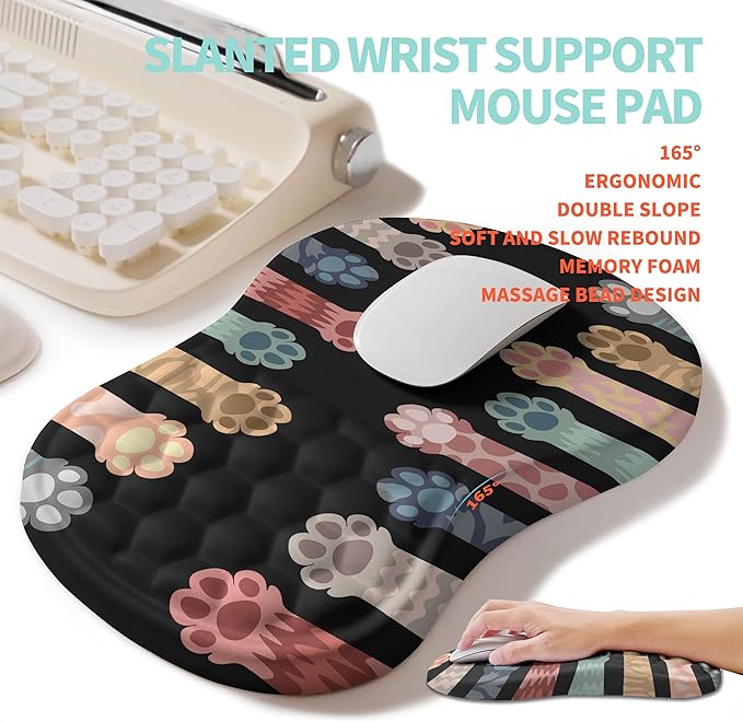 KUOSGM 2-in-1 Ergonomic Set, Wave Rise Keyboard Wrist Rest and Massage Bulge - Image 3