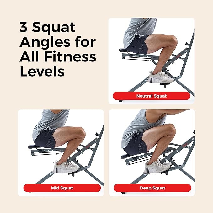 Sunny Health & Fitness Smart Row-N-Ride Glute & Leg Trainer, Foldable Squat - Image 4