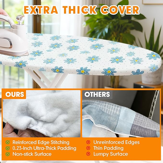 Ironing Board Cover and Pad, 15x54 Standard Size Thick Iron Padding, Scorch & - Image 3