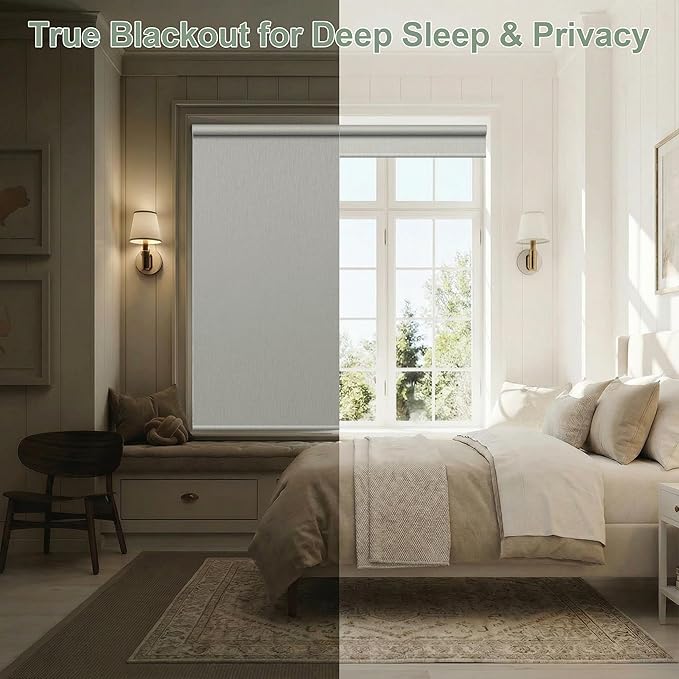 Zshine Motorized Blackout Window Blinds Customize Width Remote Control Wireless - Image 3