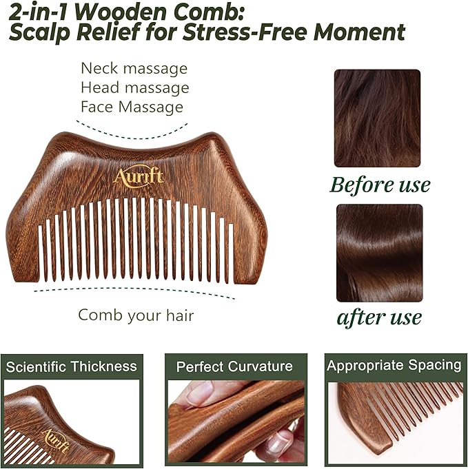 4-in-1 Wooden Gua Sha Tool Set – Facial, Body & Scalp Manual Guasha Massage Tool - Image 3