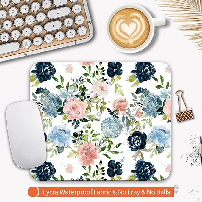 Armanza Square Mouse Pad Pretty Flowers, Personalized Premium-Textured Custom - Image 3