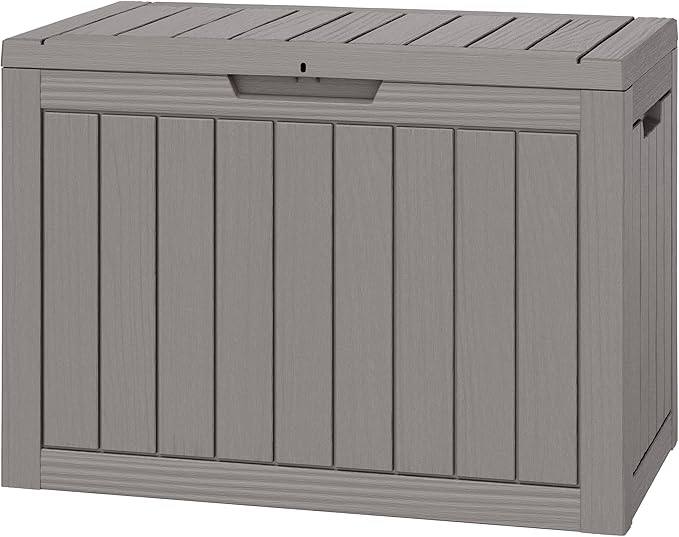 NUNU LAB Outdoor Storage Box, 45 Gallon Outside Deck Box Waterproof, Resin by NUNULAB