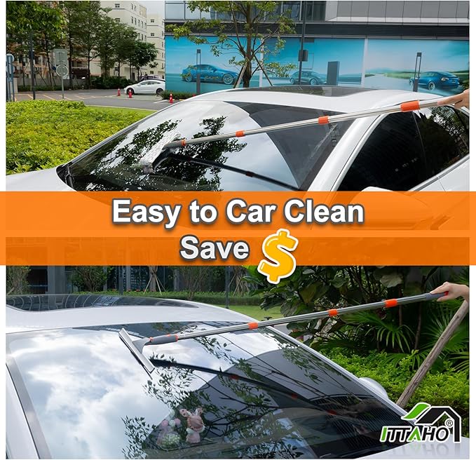 ITTAHO Squeegee for Window Cleaning, Extendable Window Cleaner for Car - Image 7