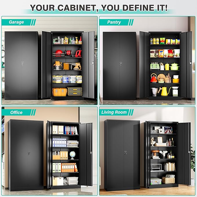 SISESOL Wide & Deep Metal Storage Cabinet - Image 4