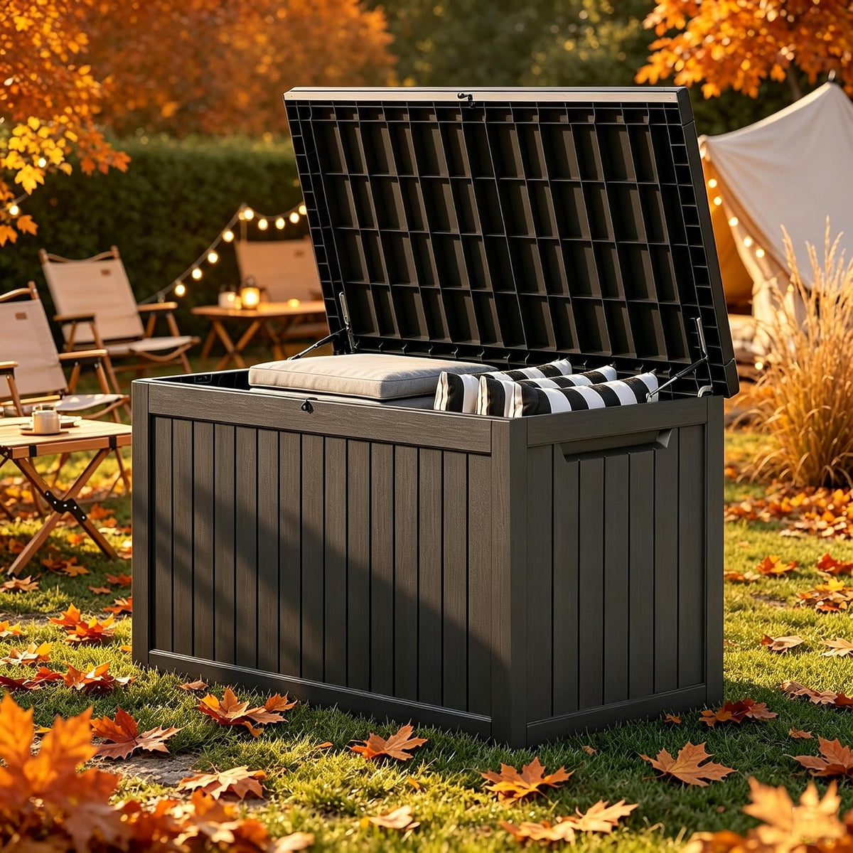 fancyango 320 gallon large outdoor storage deck box, main product view