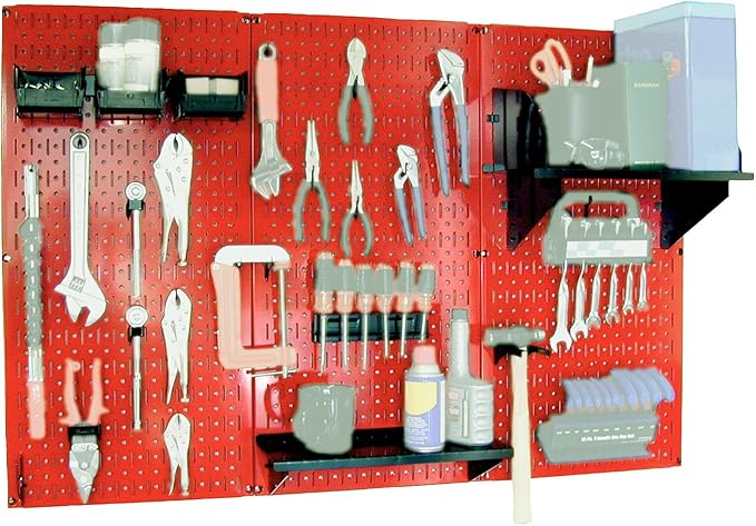 Wall Control 30-WRK-400RB Standard Workbench Metal Pegboard Tool Organizer - Image 2