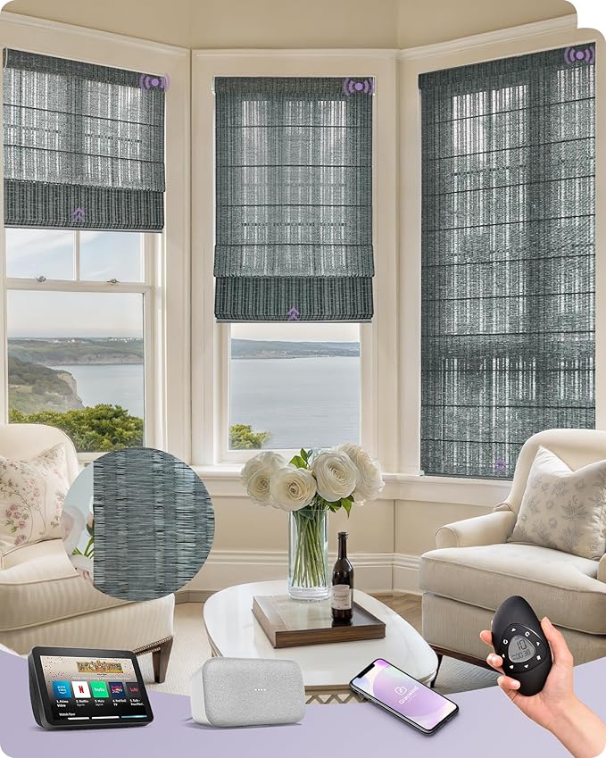 Graywind Smart Natural Roman Shades Compatible by Graywindbeyondshading