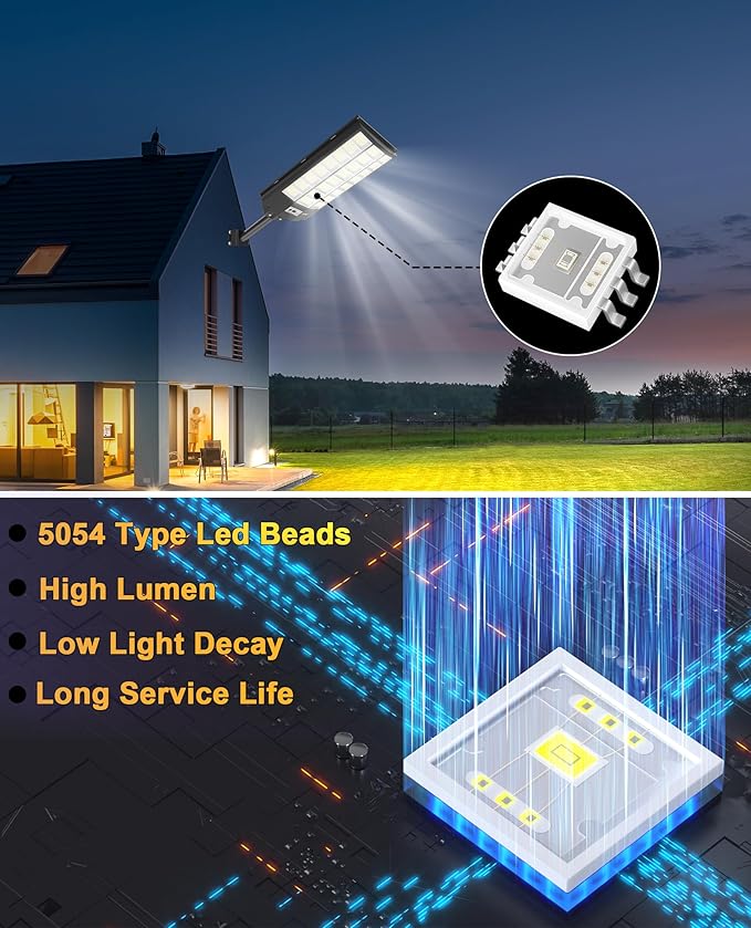 JAYNLT Y-8600W Solar Street Lights Outdoor, 6500K Commercial Parking Lot Light - Image 3