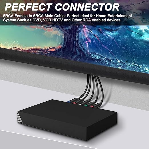 MEIRIYFA YPbPr Component Video Extension Cable 5RCA Female-to-Male Audio Video - Image 4