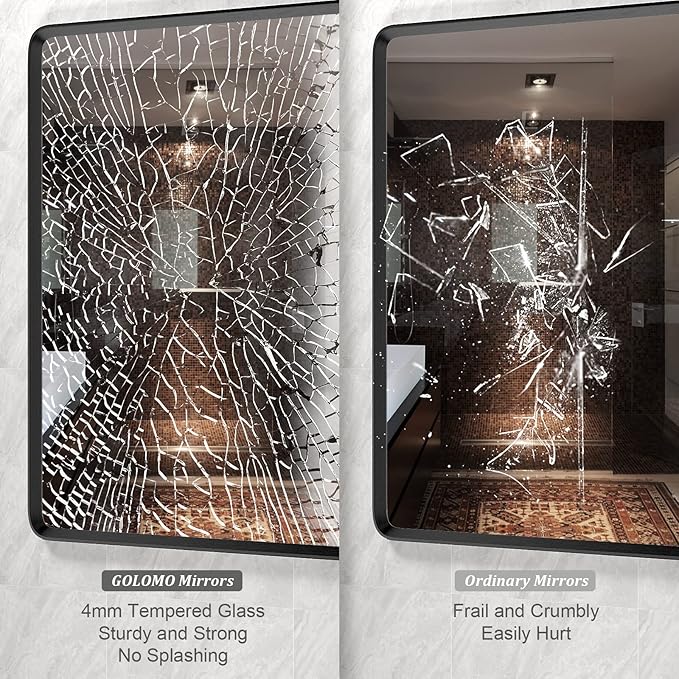 24x36 Black Matte Bathroom Mirror - Image 4