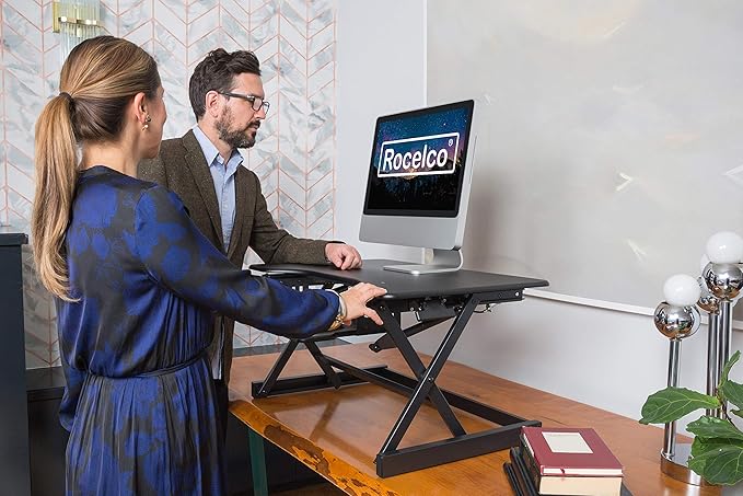 Rocelco 32" Height Adjustable Standing Desk Converter - Image 5