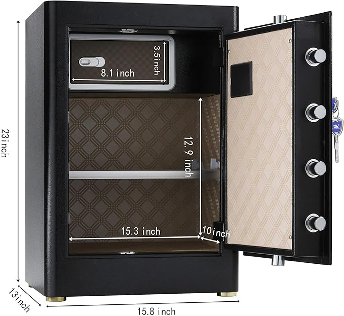 TIGERKING   Large Safe Box, 2.05 Cubic Feet Home Safe - Image 4