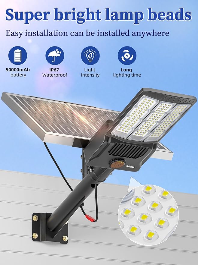 Ofuray OL-12000W Solar Street Lights Outdoor, Parking Lot Lights Commercial - Image 2