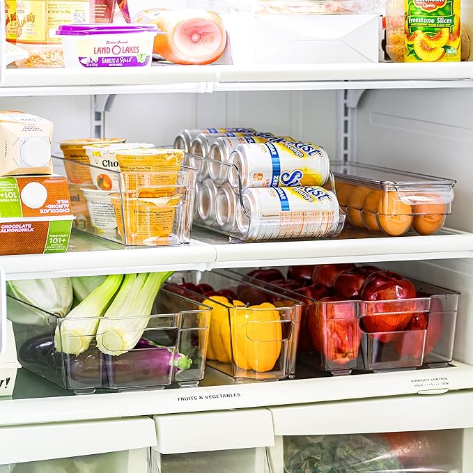 Sorbus Fridge Bins and Freezer Bins Refrigerator Organizer Stackable Food - Image 2