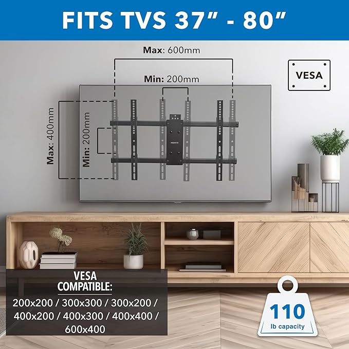 Mount-It! UL Certified Heavy Duty Full Motion TV Wall Mount - Image 4
