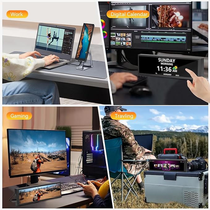 8.8 Inch Small Touchscreen Monitor, PC Temperature Display, PC Sensor Panel - Image 6