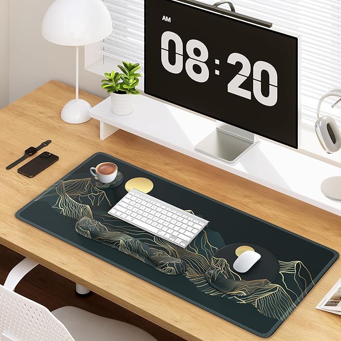 iCasso Large Mouse Pad, 4in1 XXL Mousepad + Keyboard Wrist Rest+Mouse Wrist - Image 7