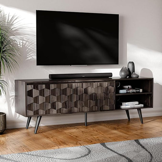 Bme Georgina 65-Inch Solid Acacia Wood TV Stand, Quick Assembly Entertainment by Bme