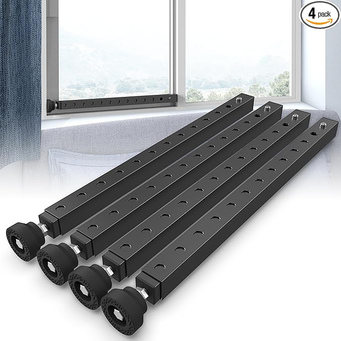 WooFog Adjustable Window Security Bars Vertical, Heavy Duty Sliding Patio Glass by WooFog
