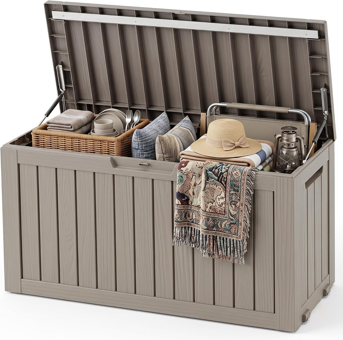 outdoor storage box,120 gallon lockable deck box with, main product view