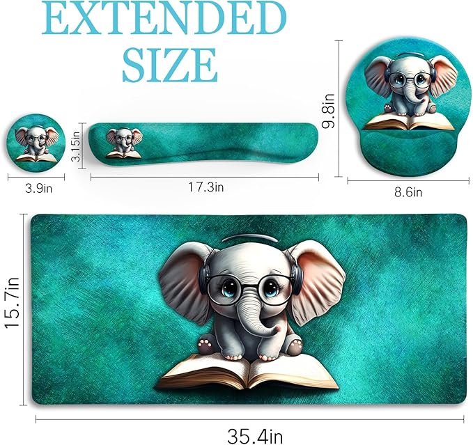LIMKRIAN Desk Mat Pad, Large Gaming Mouse Pad - Image 3