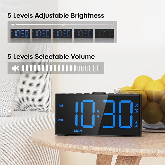 Mesqool Loud Alarm Clock for Heavy Sleeper, - Image 5