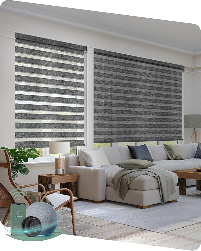 Yoolax Motorized Zebra Blinds Compatible by Yoolax