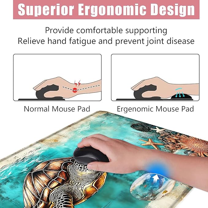 BFUKVOU Large Keyboard Mouse Pad Set, Extended Mouse Pad+Keyboard Wrist Rest - Image 5