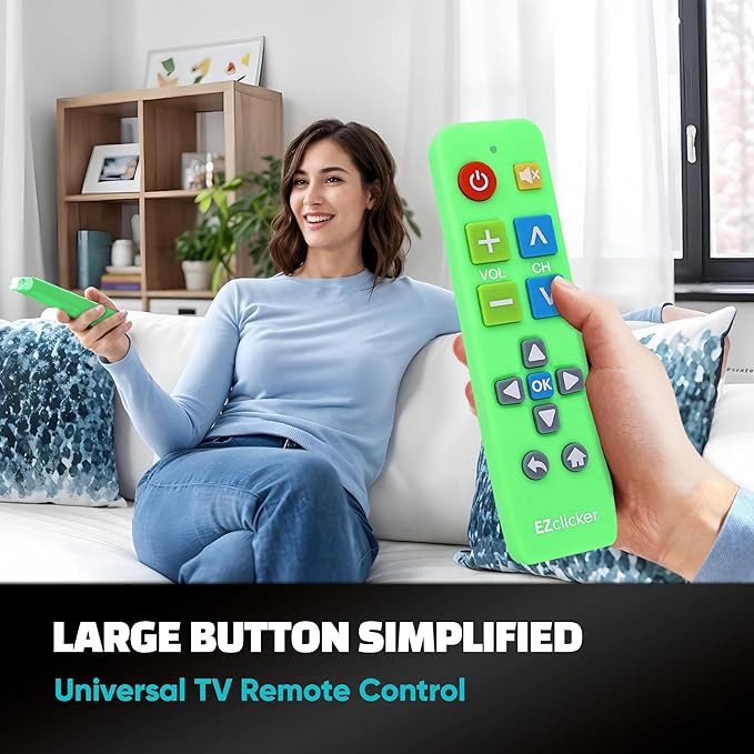 EZclicker Plus Big Button Universal TV Remote Simple Easy to Use, Works - Image 2