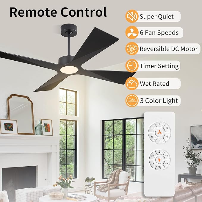 WINGBO 54" Wet Rated Outdoor Ceiling Fan - Image 3