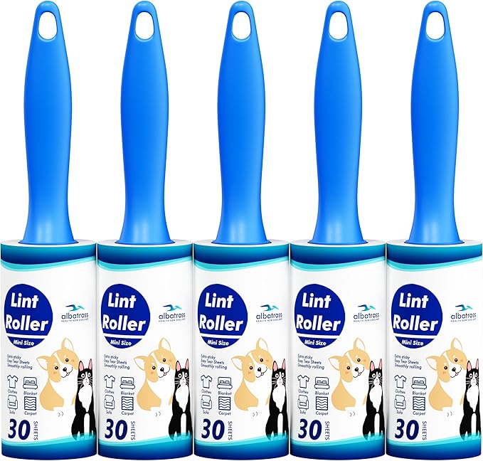 Mini Extra Sticky Lint Rollers for Travel by AlbatrossHealthNewEngland