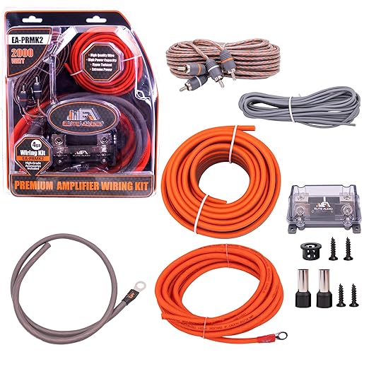Elite Audio Premium 4 Gauge CCA Amplifier Installation Wiring Amp Kit, 2000 by EliteAudio