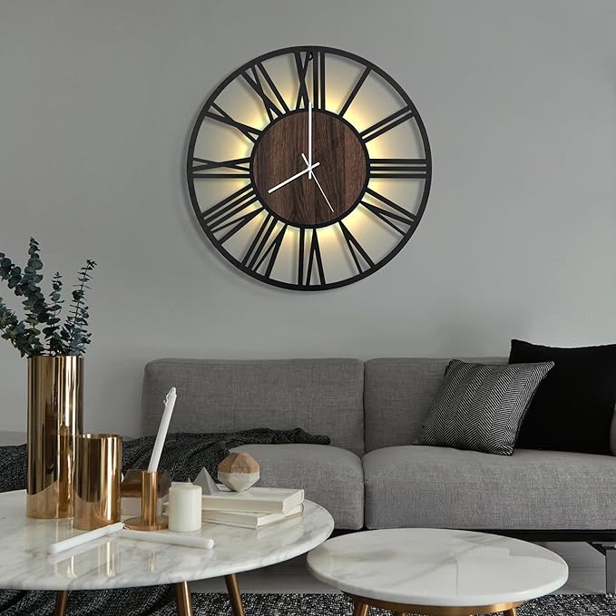 LEIKE Large Wall Clocks with Night Light Battery Operated, Silent Non Ticking - Image 8