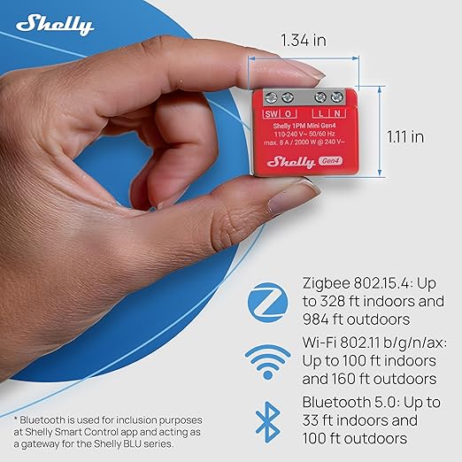 Shelly 1PM Mini Gen4 | Wi-Fi, Matter Smart Relay Switch - Image 3