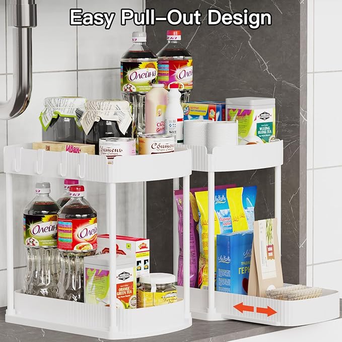 Ukeetap 2 Pack Multi-Purpose Pull-Out Storage Organizers, Under Sink & Cabinet - Image 4